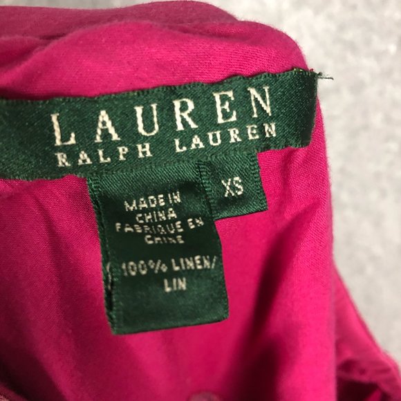 Vintage Lauren Ralph Lauren Linen Skirt Tiered Paisley Pink Size XS - Picture 5 of 6